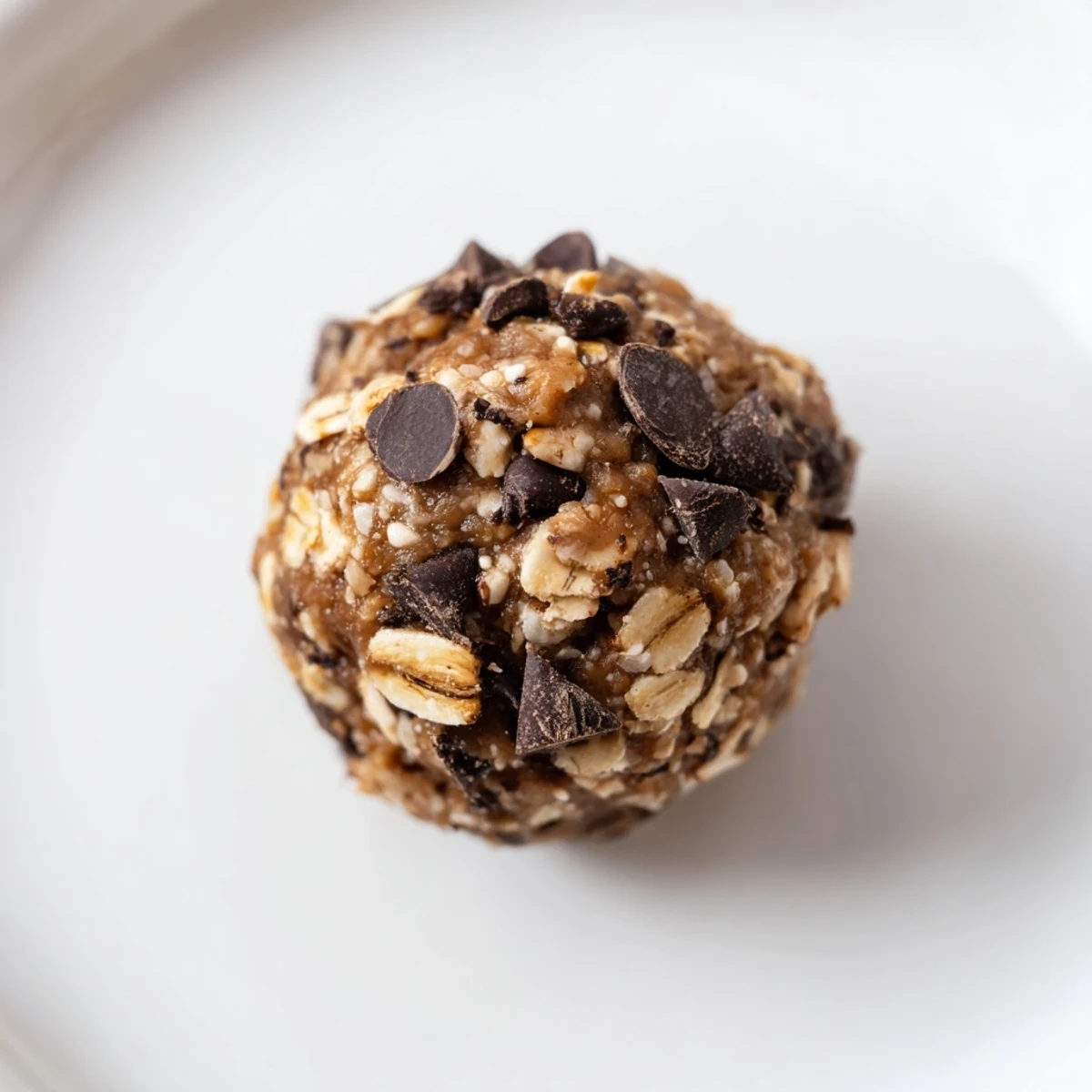 Freshly rolled Chocolate Peanut Butter Energy Balls with oats and mini chocolate chips, perfect for meal prep or a post-workout boost.  