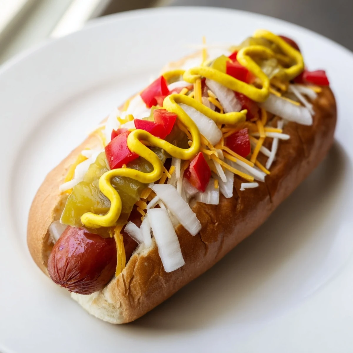 A customizable hot dog bar setup with beef franks, buns, and various toppings for a fun, casual party gathering.
