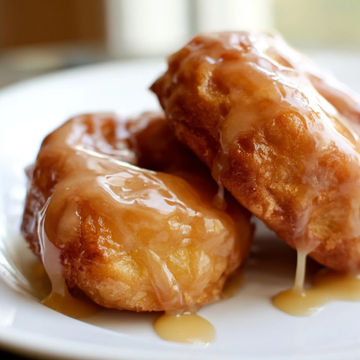 Golden-brown Maple Donut Bars cooling on a wire rack with a glossy, sweet maple glaze dripping down the sides.