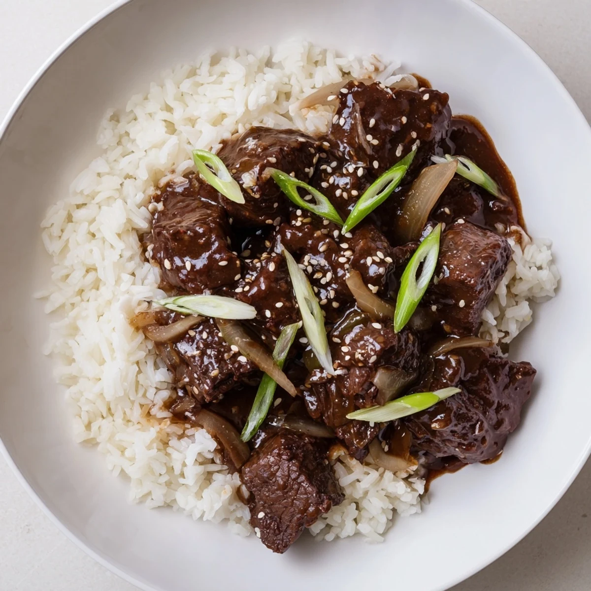 A close-up of tender Crock Pot Korean Beef in lettuce wraps, ready for a delicious bite.
