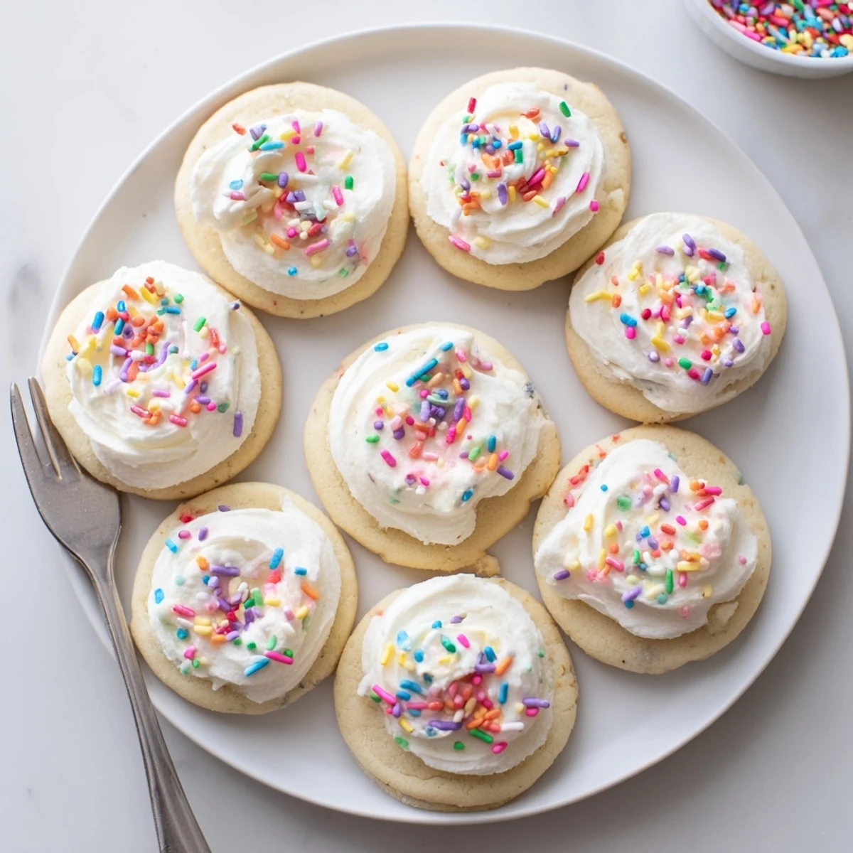 Freshly baked Walmart-Style Sugar Cookies with Buttercream Frosting arranged on a cooling rack, ready to serve.
