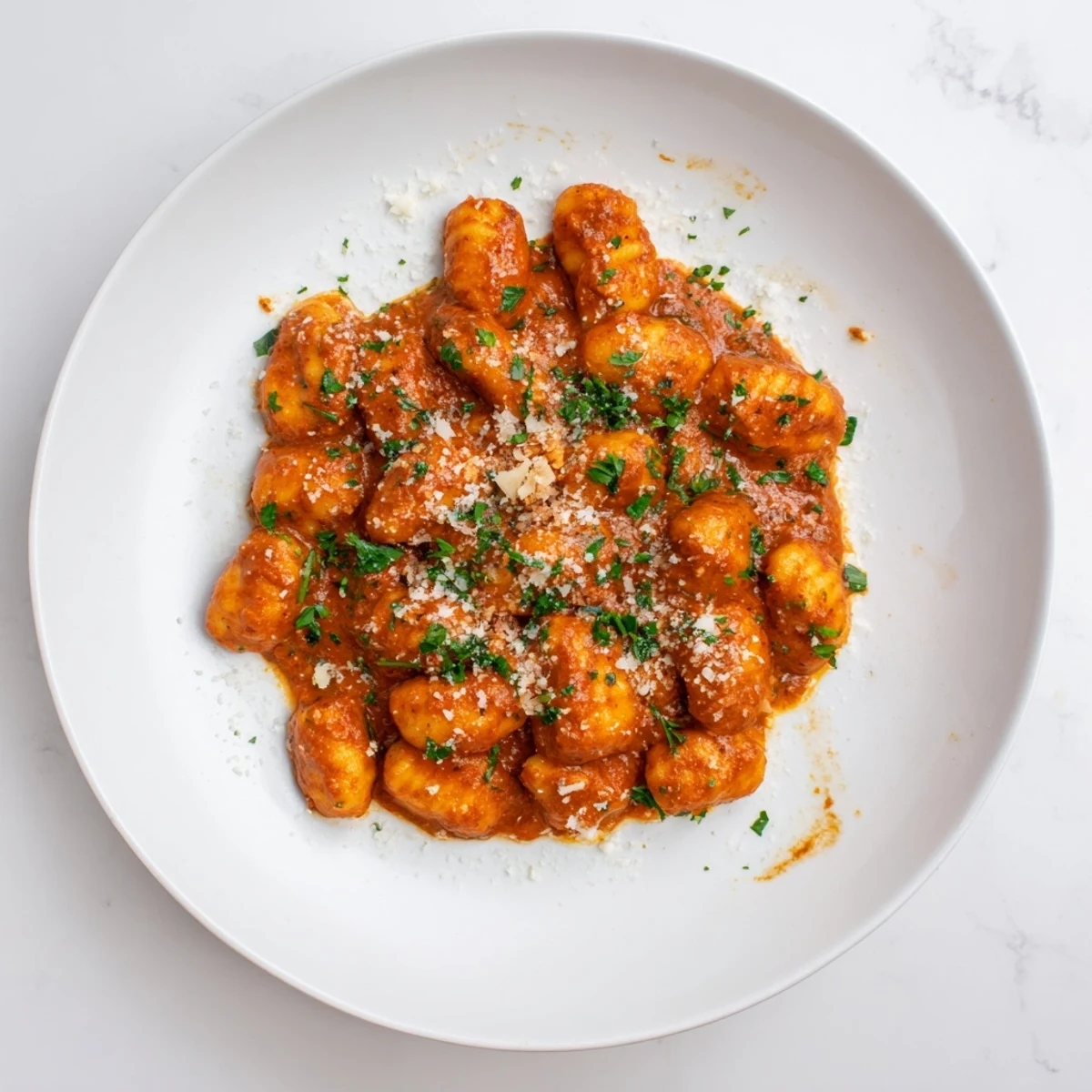 Golden pan-fried gnocchi tossed in smoky-sweet Romesco sauce, served in a rustic skillet for weeknight dinner.