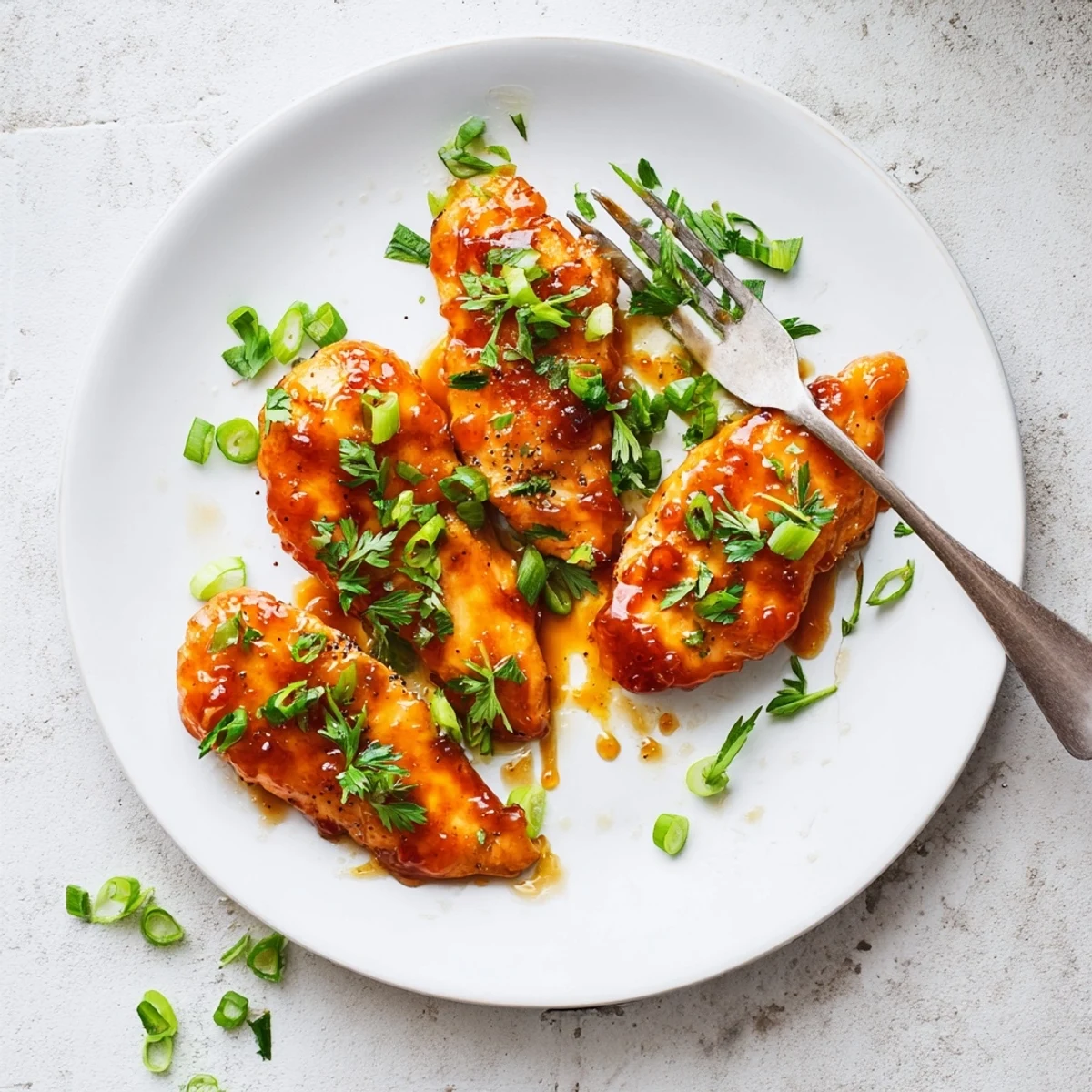 Classic Apricot Chicken served hot with roasted vegetables, showcasing the sticky apricot preserves glaze and a sprinkle of sliced green onions.