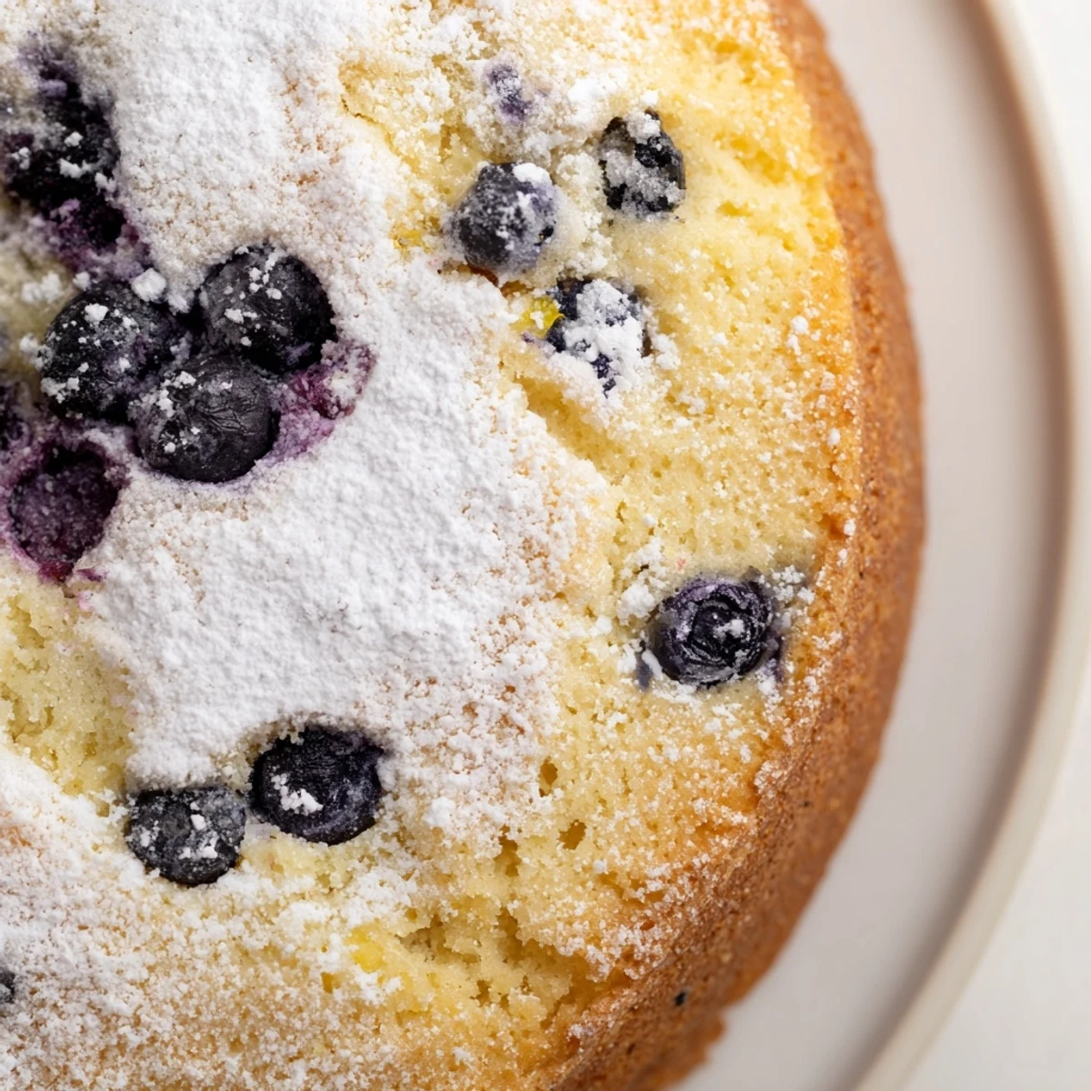 Soft lemon blueberry cookies dusted with powdered sugar on a wire cooling rack