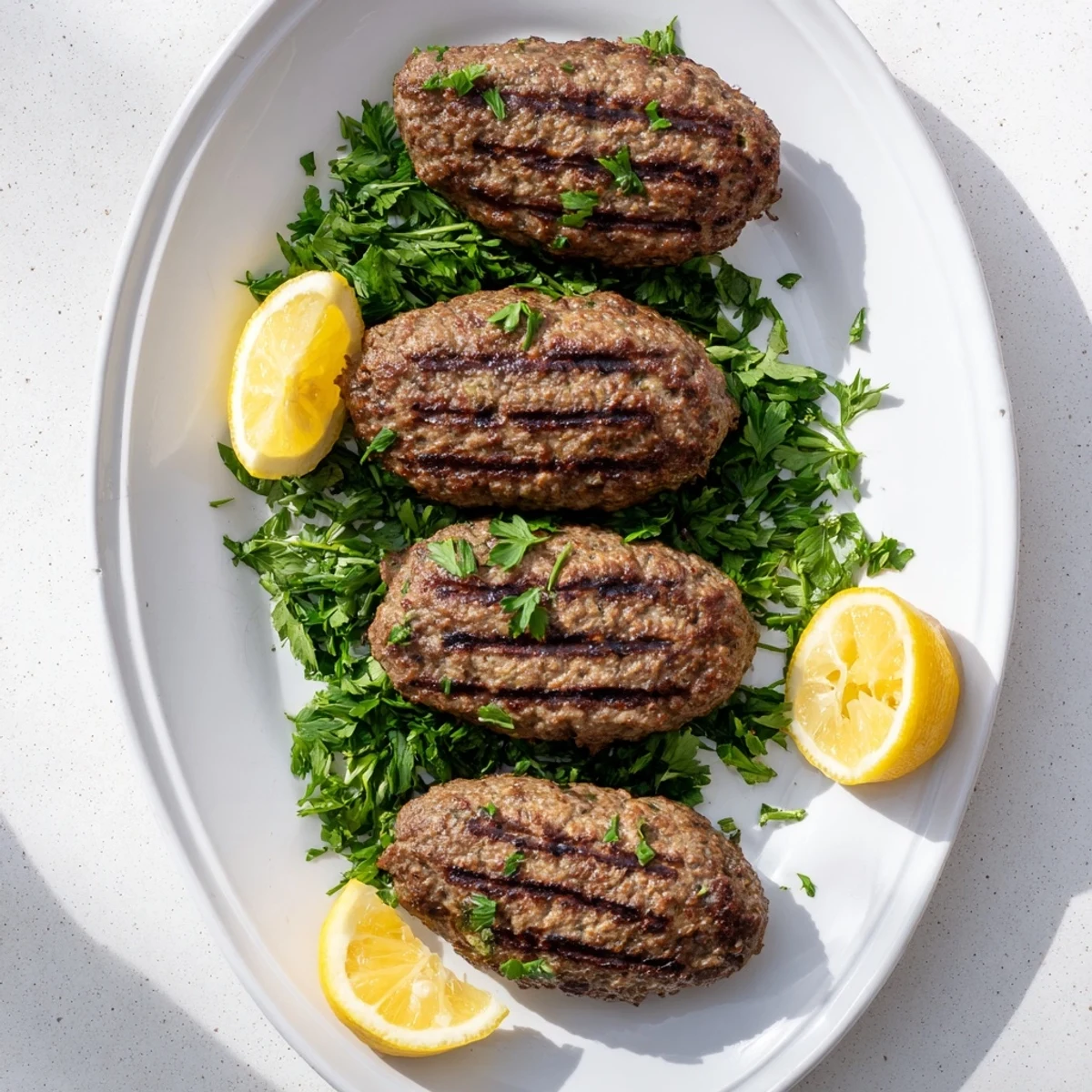 Juicy spiced meat kebabs sizzling on the grill with pita bread and tahini sauce