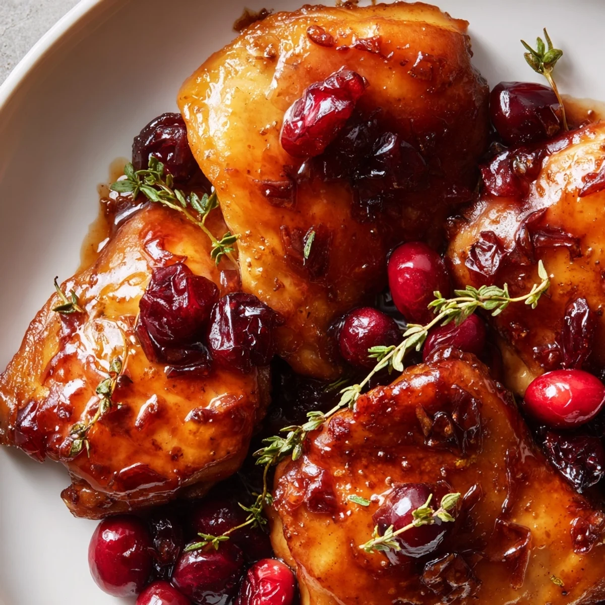 Tender one pan honey cranberry chicken dinner featuring vibrant roasted vegetables in a sweet tangy glaze ready for weeknight serving