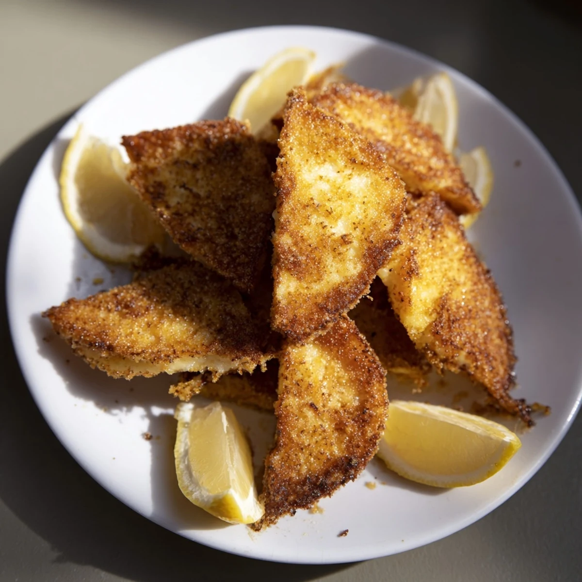Golden Saganaki cheese slices pan-fried until crunchy outside and meltingly soft inside with herbs