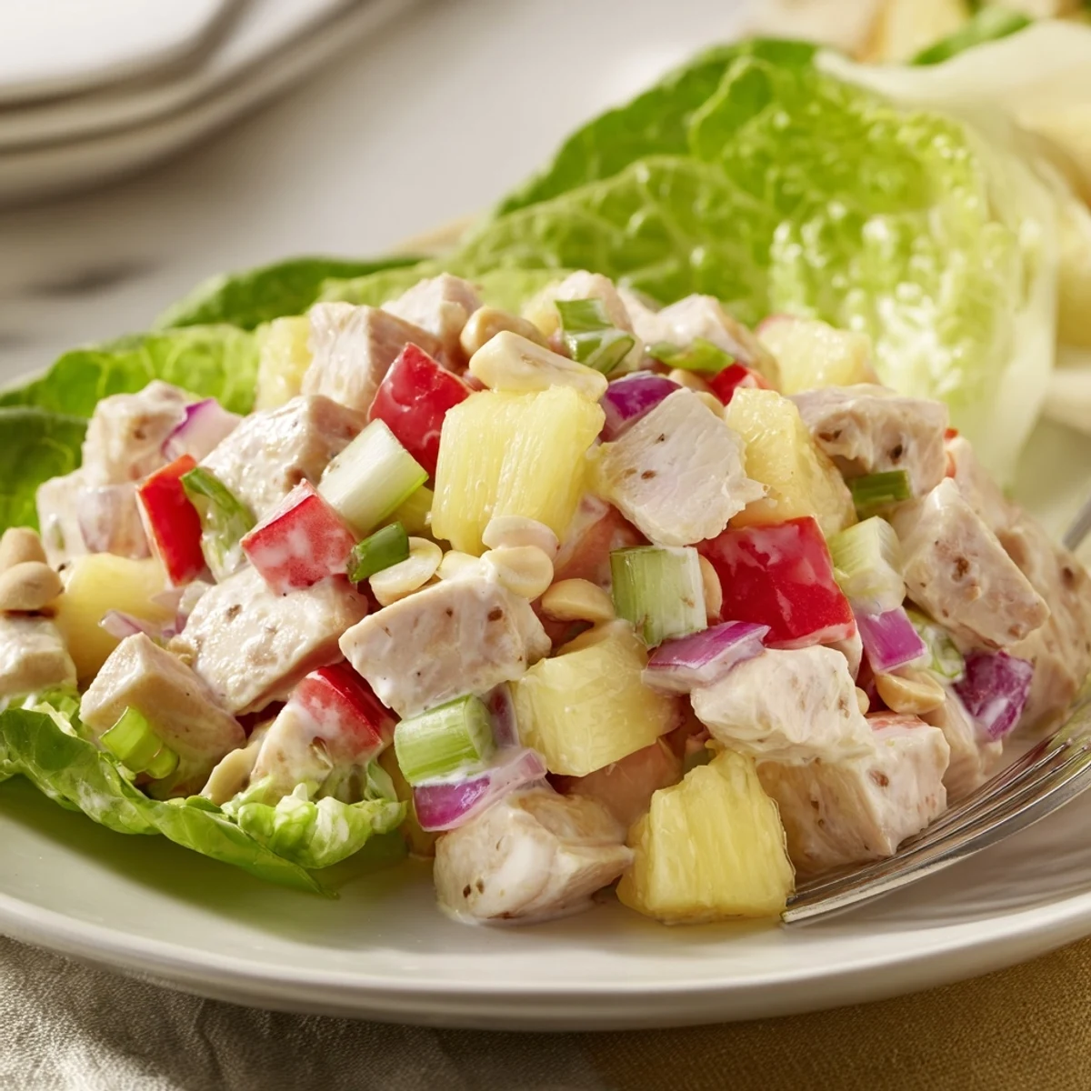 Hawaiian Chicken Salad Recipe with tender chicken, juicy pineapple, creamy lime dressing