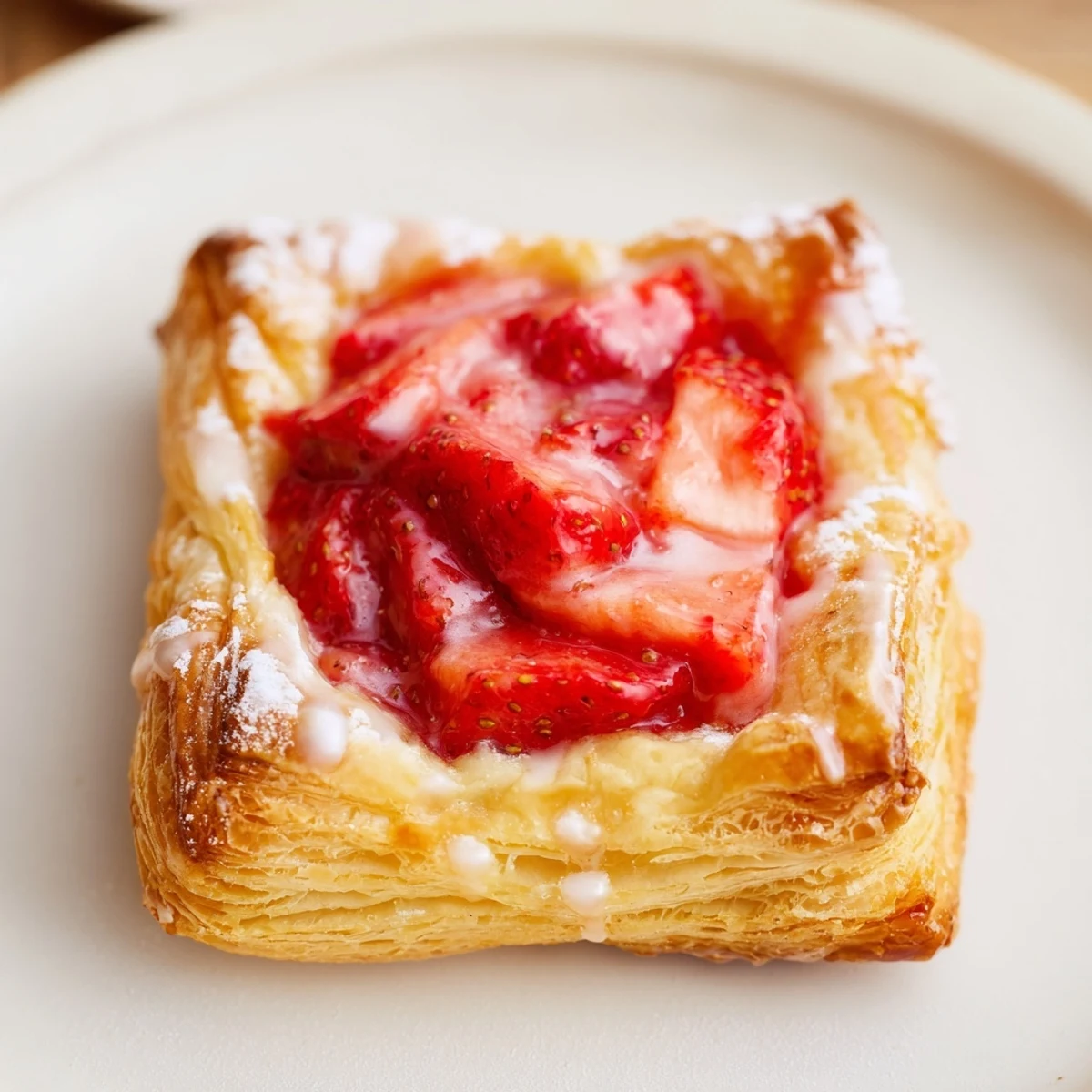Fresh-baked Strawberry Danish Recipe releasing buttery aroma, perfect for breakfast