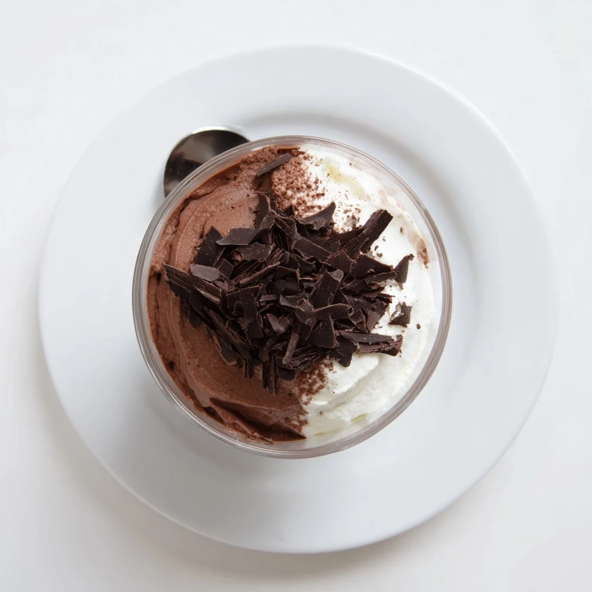 Triple Chocolate Mousse Cups showing layered dark, milk, and white mousses chilled.