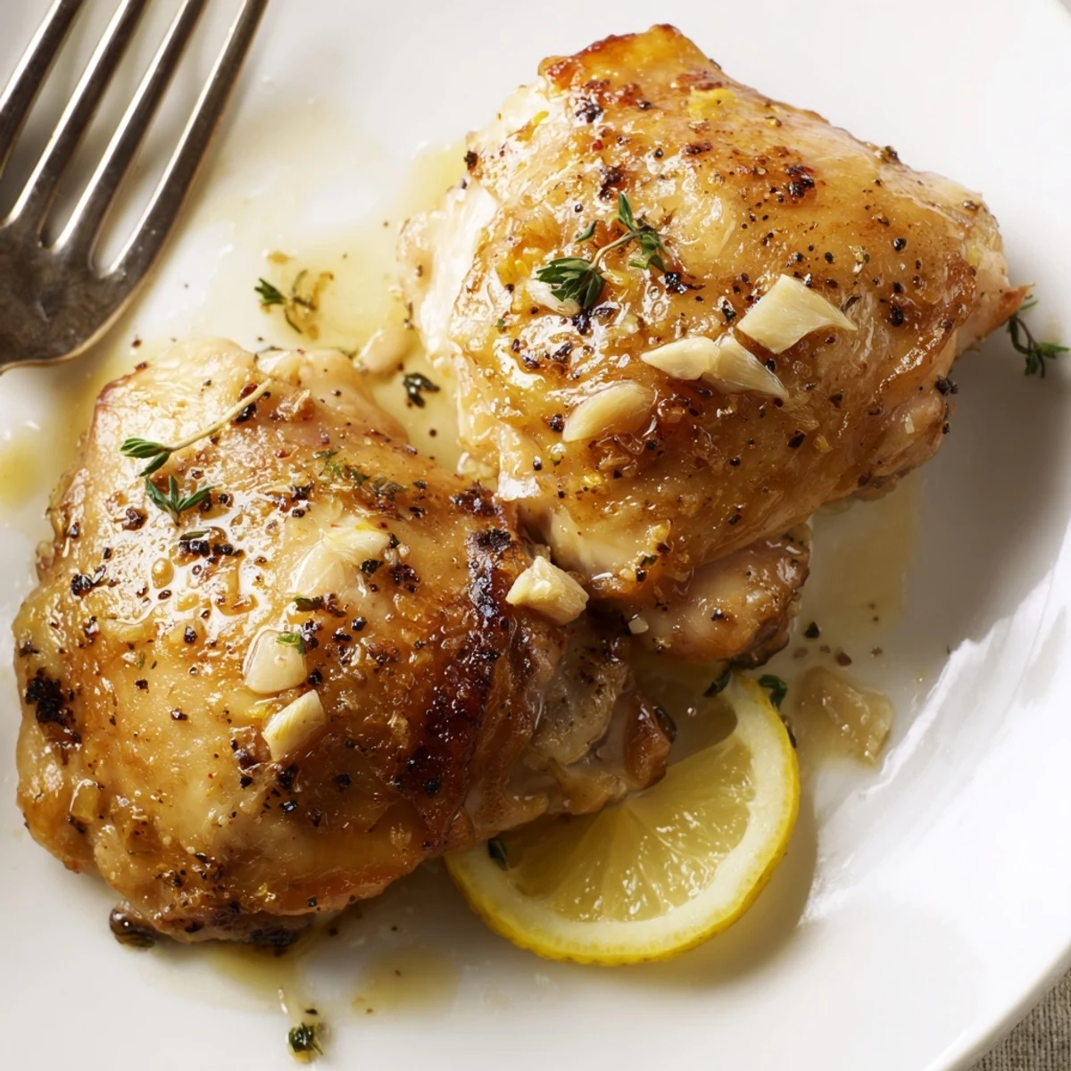 Sheet-pan Lemon Pepper Chicken Thighs with crispy skin, perfect for weeknight dinners.