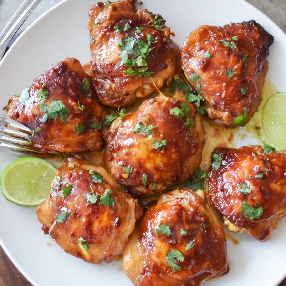 Chipotle Honey Chicken Thighs With Smoked Gouda glistening, melted cheese and charred skin