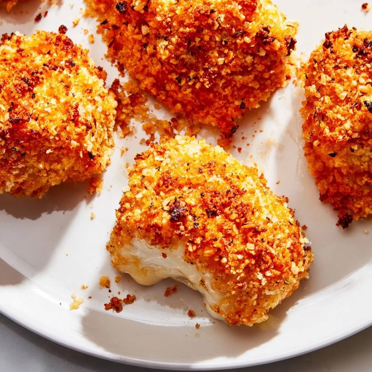 Golden paprika Parmesan chicken with a crispy herb-flecked crust fresh from the oven