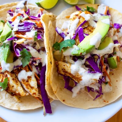 Tilapia Fish Tacos with Slaw